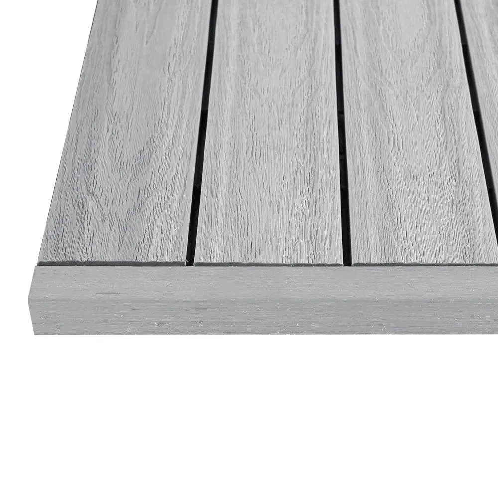 1/12 ft. x 1 ft. Quick Deck Composite Deck Tile Straight Trim in Icelandic Smoke White (4-Pieces/Box)