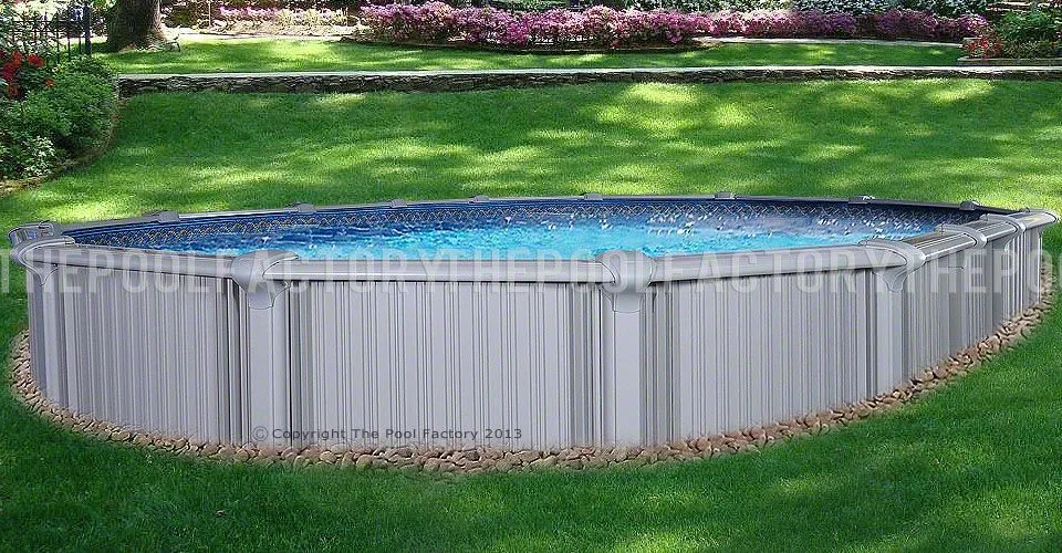 12'x17'x54" Intrepid - Extruded Aluminum Oval Pool With Interlocking Wall