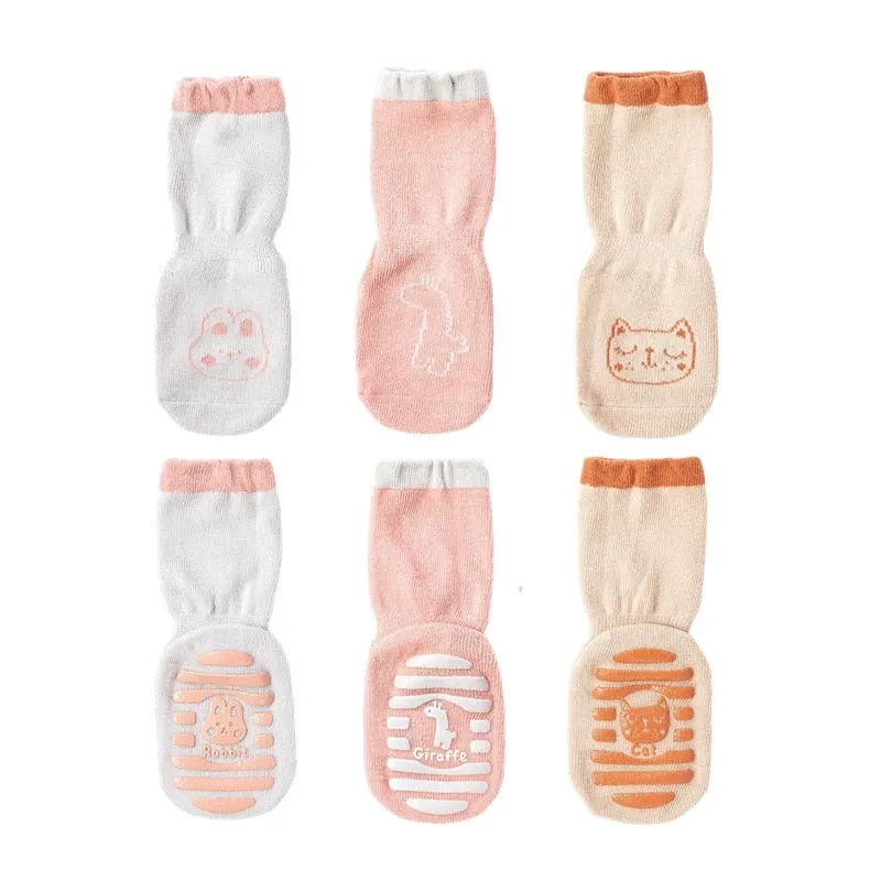 3 Pairs Socks/ Cute Cotton Toddler Socks For 0-3 Years