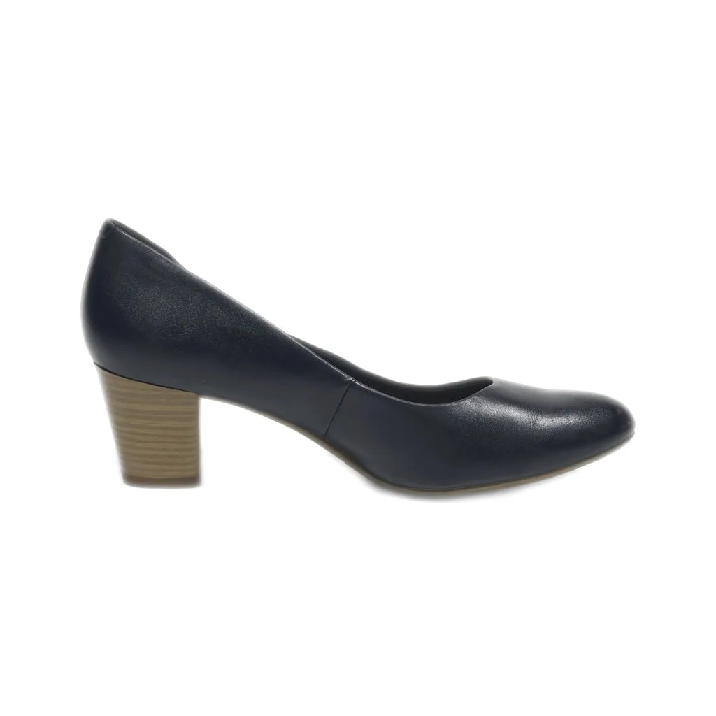 5Th Avenue Mid-Heel Shoes Leather Black Colour For Women