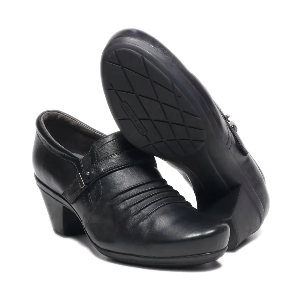 Abeo Rachel Mid-Heel Shoes Leather Black Colour For Women