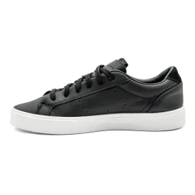 Adidas Sleek Low-Top Sneakers Leather Black Colour For Women