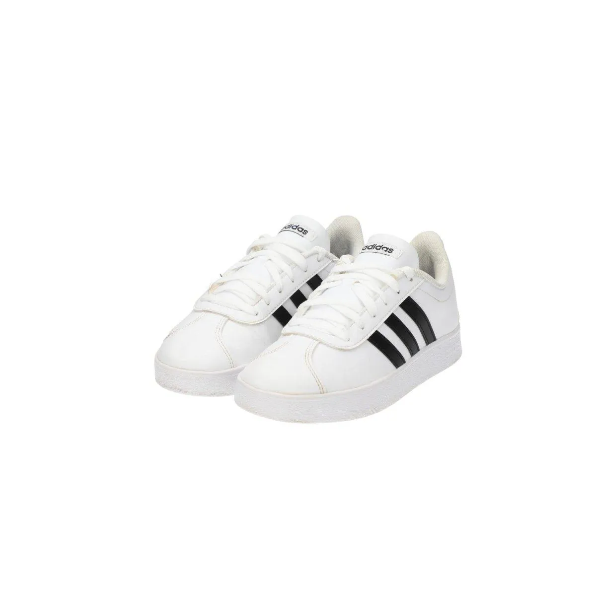 Adidas Vl Court 2.0 Sneakers Leather White Colour For Kids