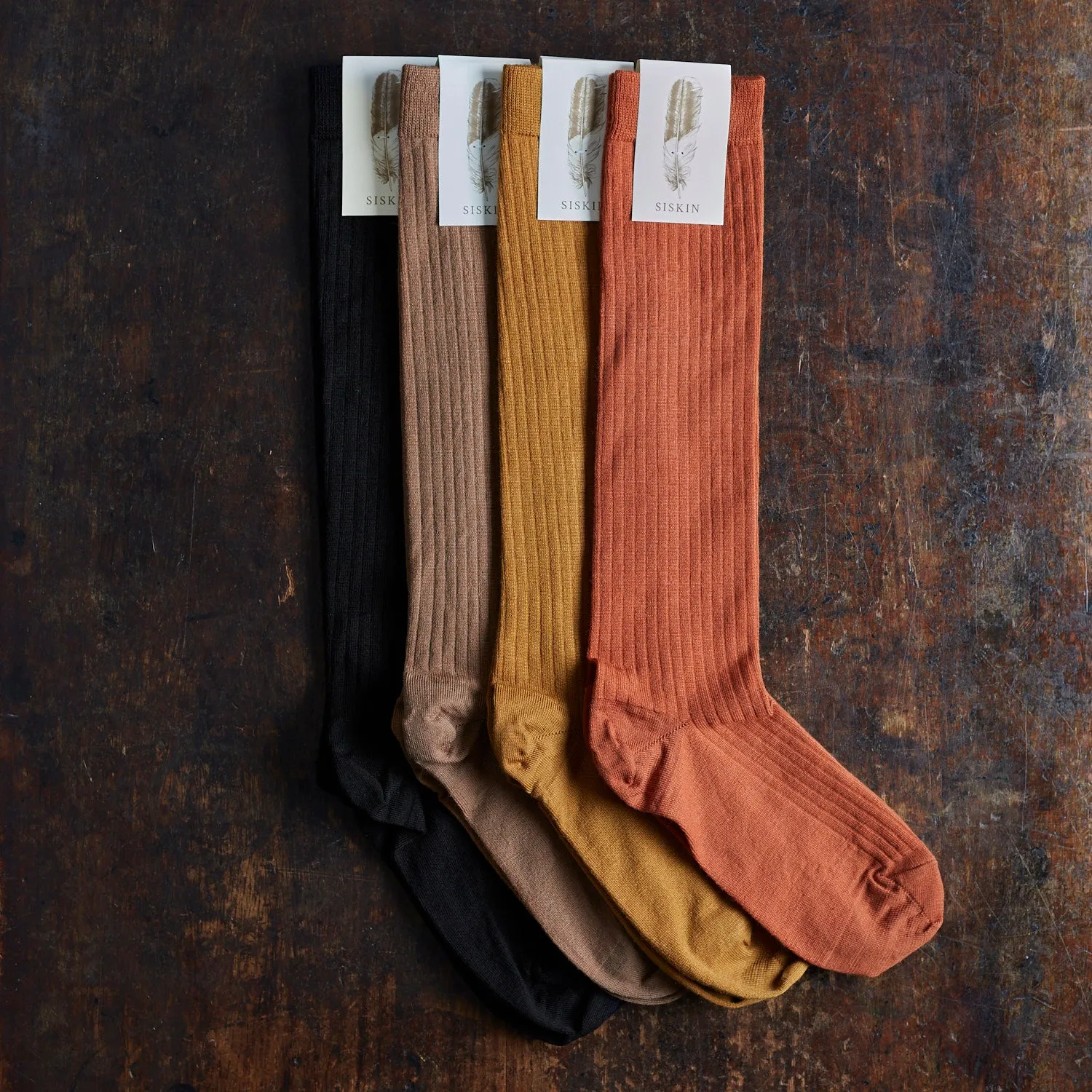 Adults Weaver Knee High Socks - Wool - Hazelnut