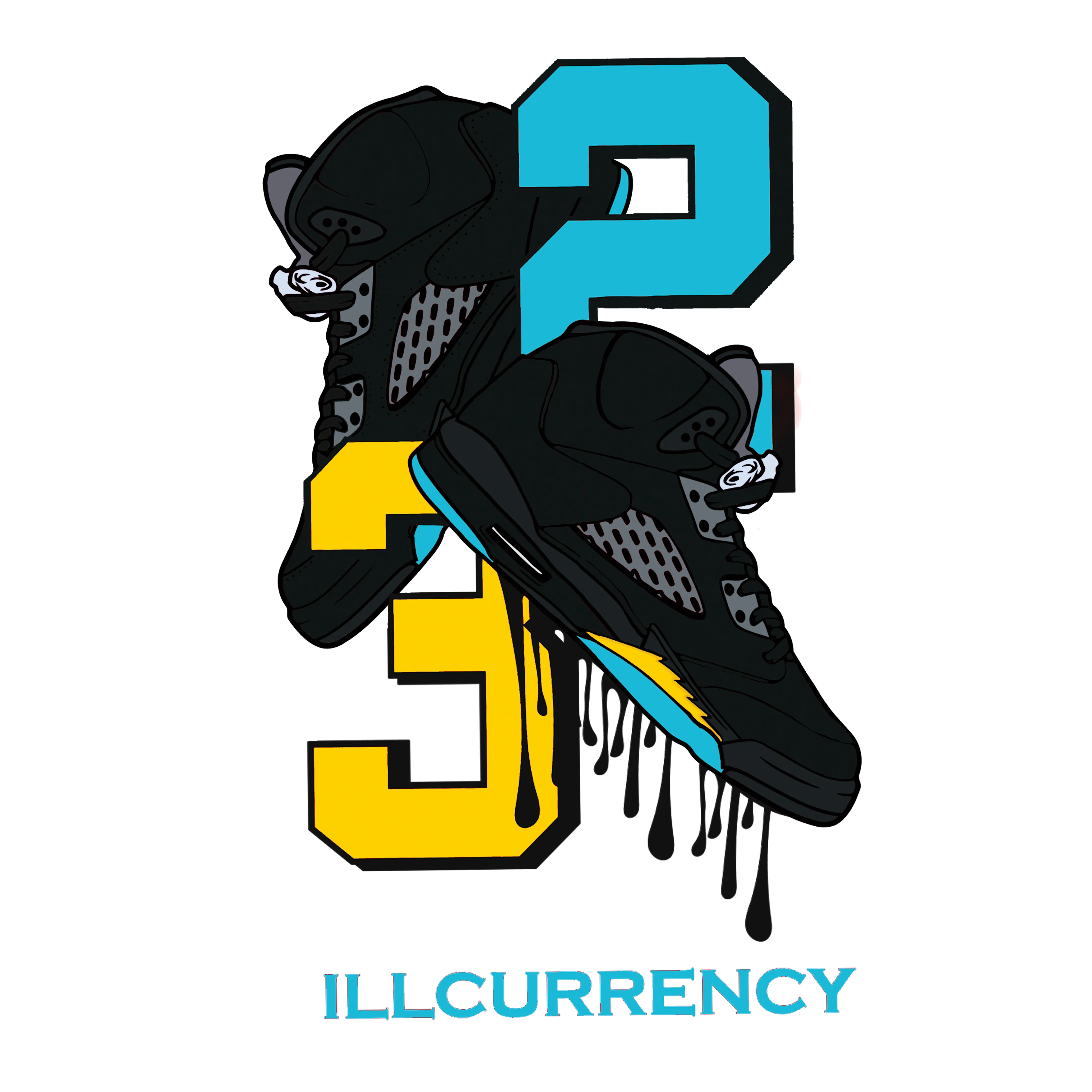 Air Jordan 5 Aqua - Black T-Shirt (23)