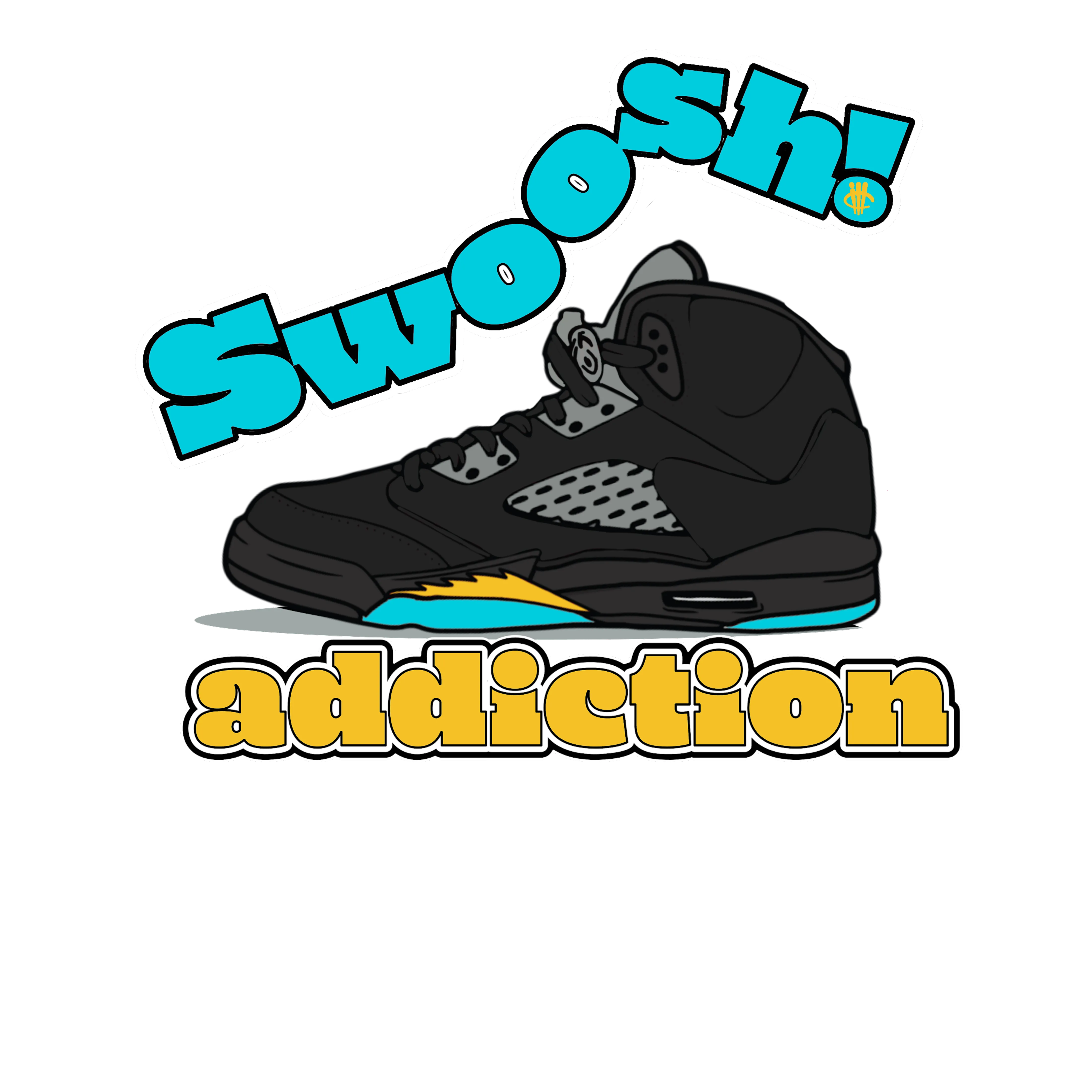 Air Jordan 5 Aqua - Black T-Shirt (SHOOSH IM ADDICTED)