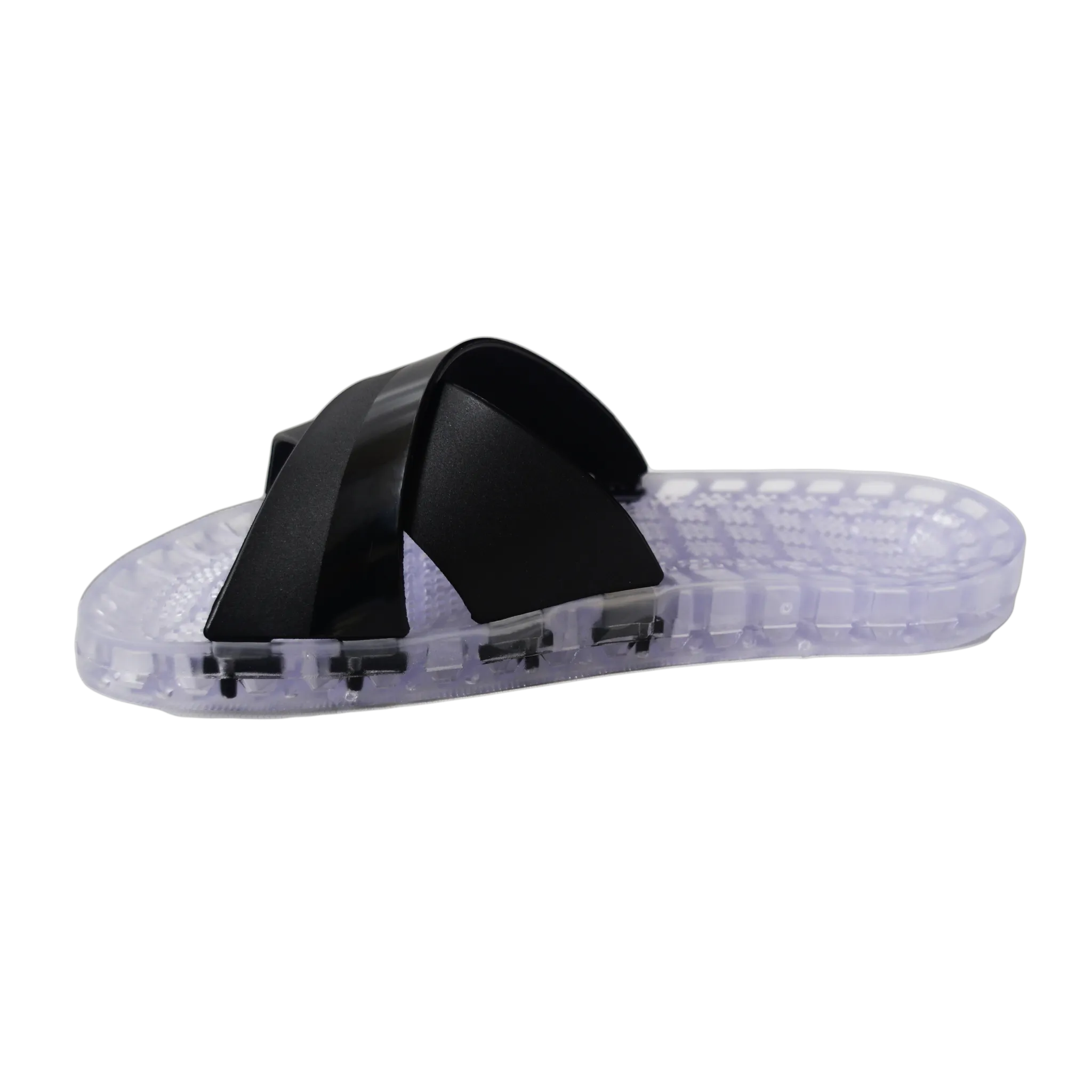 Amalfi - Clear Slide Sandal - Black