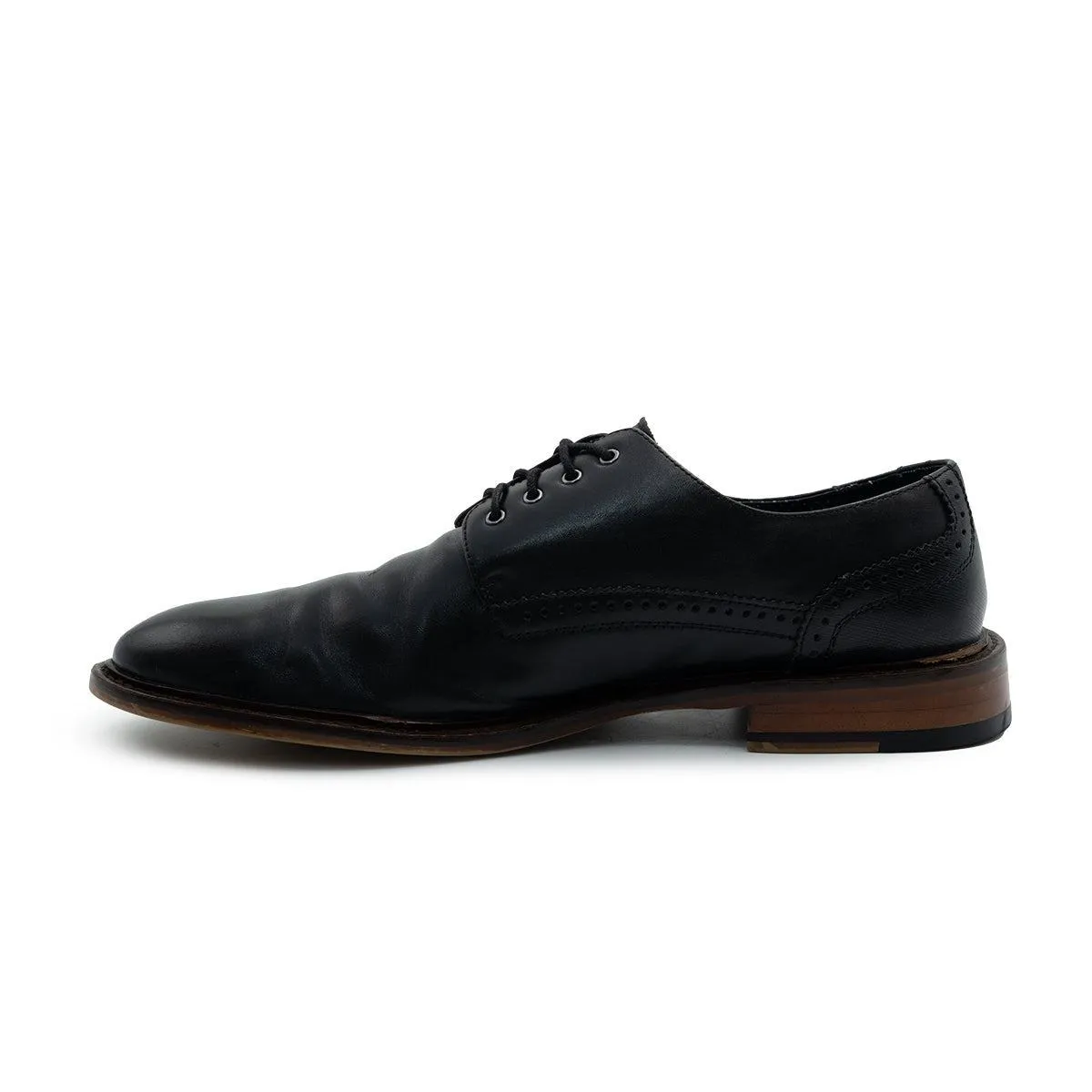 Aston Grey Formal Lace Ups Leather Black Colour For Men