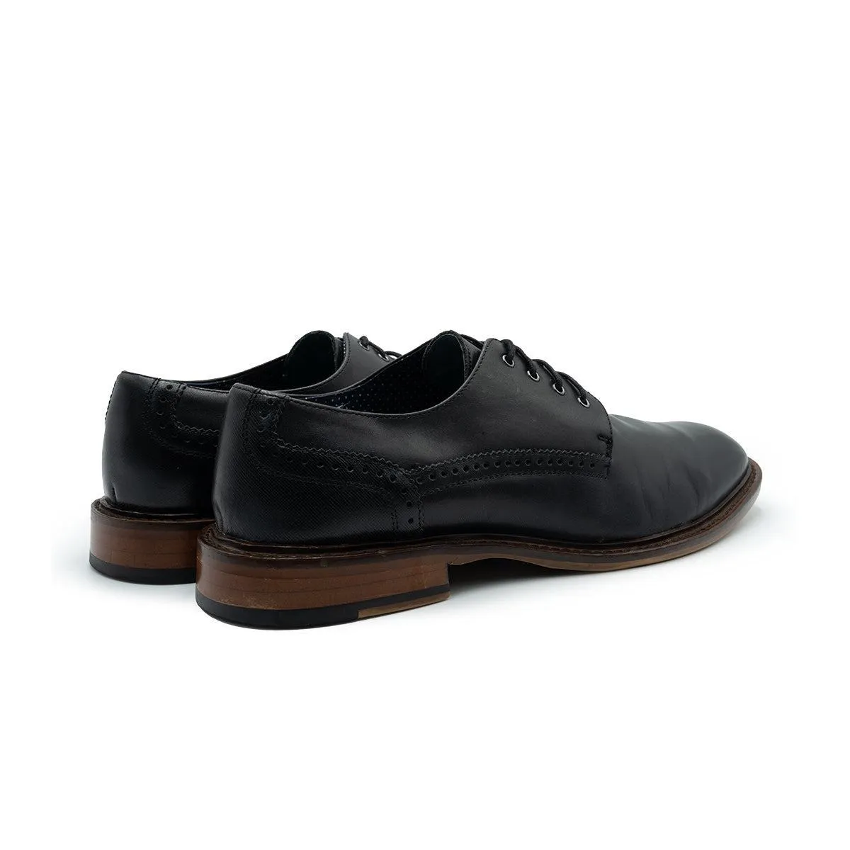 Aston Grey Formal Lace Ups Leather Black Colour For Men