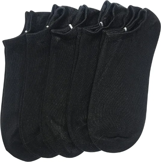 Bamboo No Show Sock Men Thin Low Cut Socks Odor Resistant Breathable Sock 5 Pair