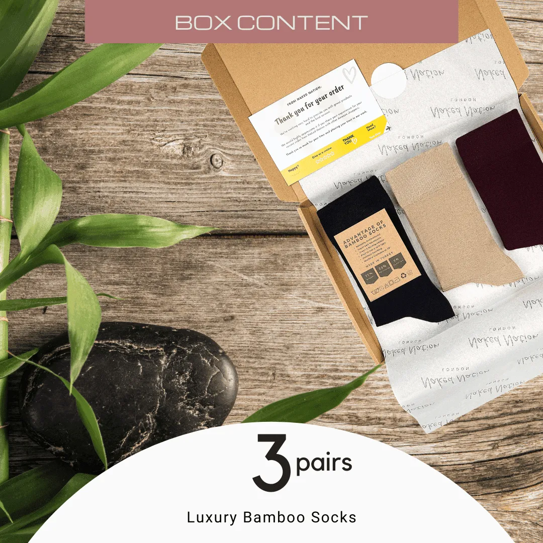 Bamboo Socks, 3 Pairs Super Soft Crew Socks