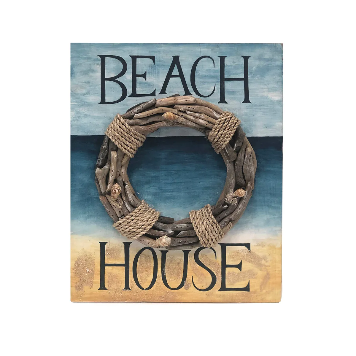 Beach House Driftwood Wall Plaque