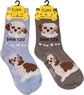 Blue Shih Tzu Socks