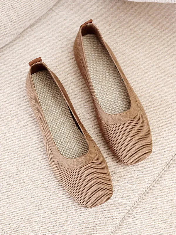 Breathable Solid Color Flat Shoes