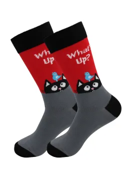 Casual Animal Socks - What's up cat - for Men and Women