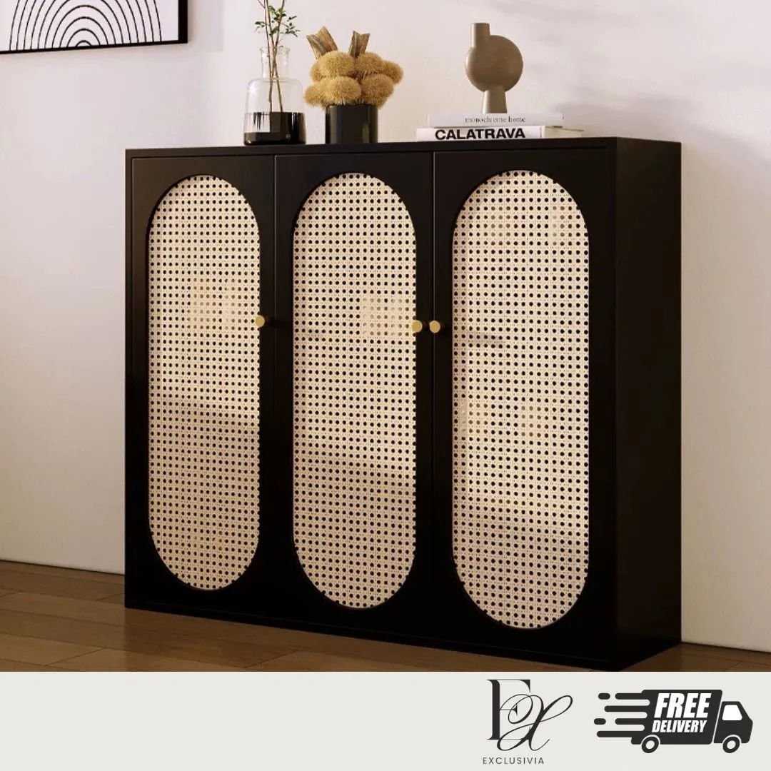 CLYDE Modern Rattan Shoe Cabinet