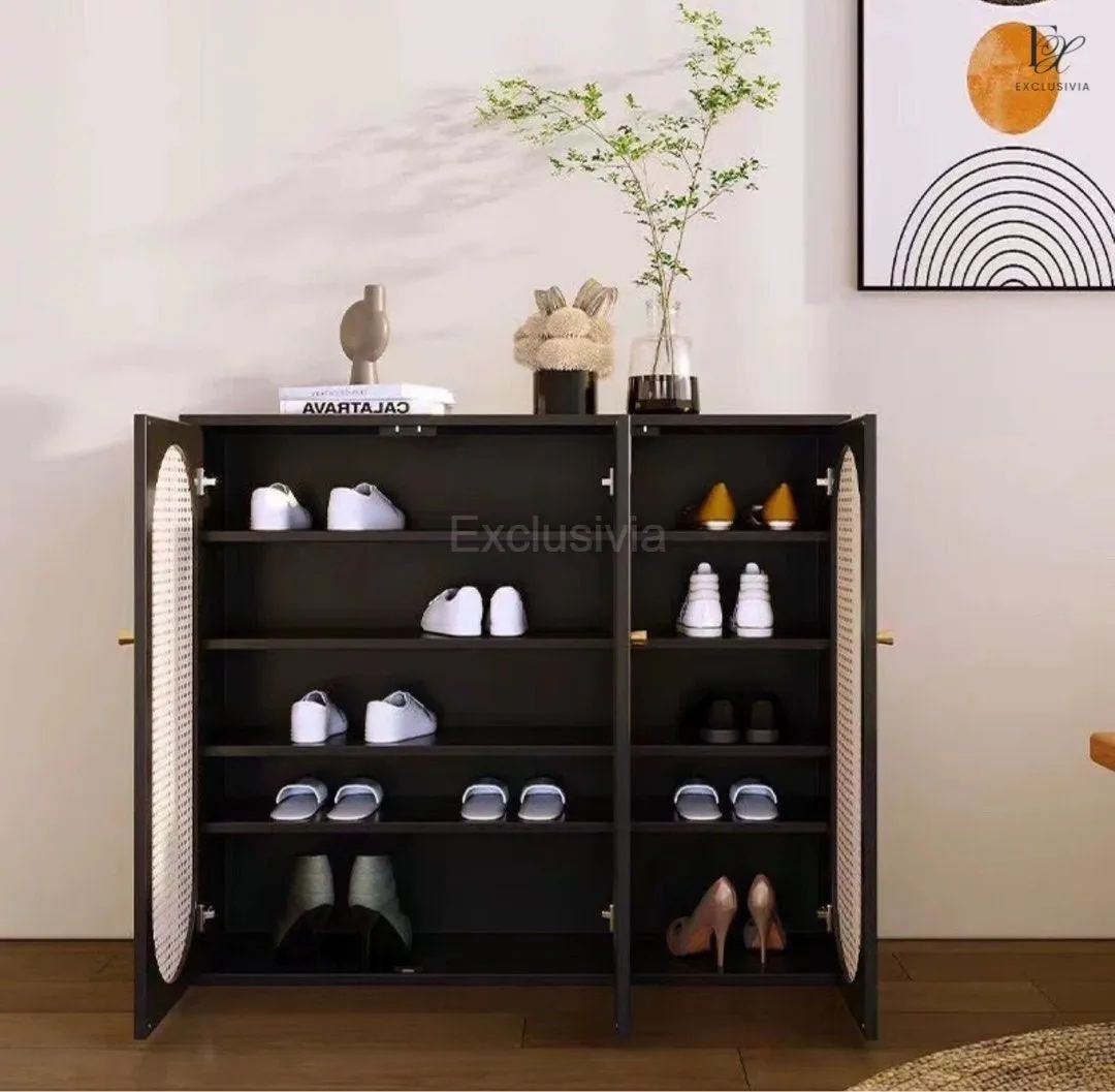 CLYDE Modern Rattan Shoe Cabinet