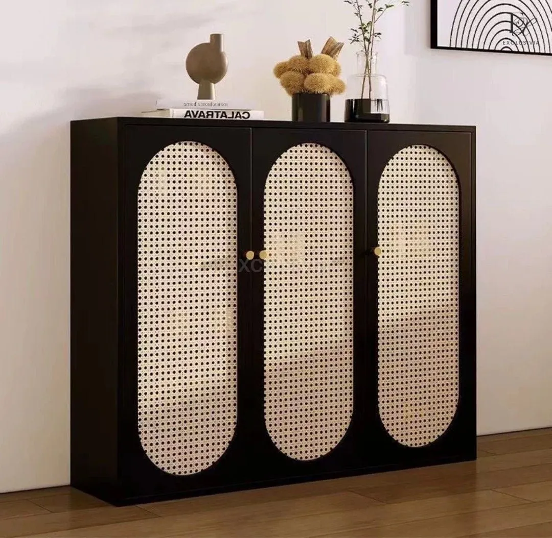 CLYDE Modern Rattan Shoe Cabinet