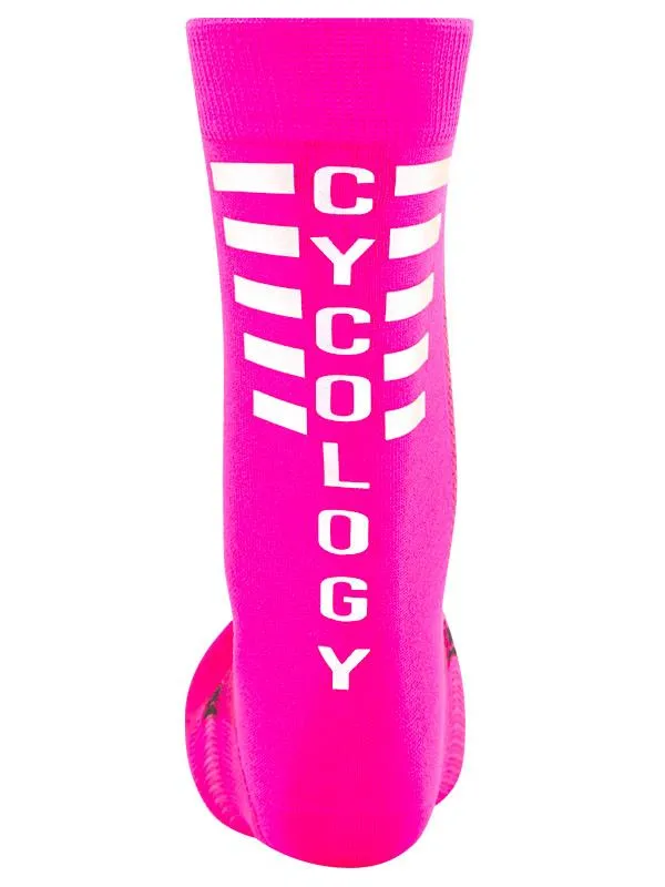 Cycology Reflective Logo Cycling Socks Pink