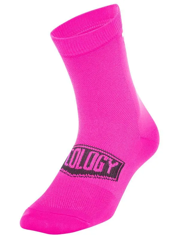 Cycology Reflective Logo Cycling Socks Pink