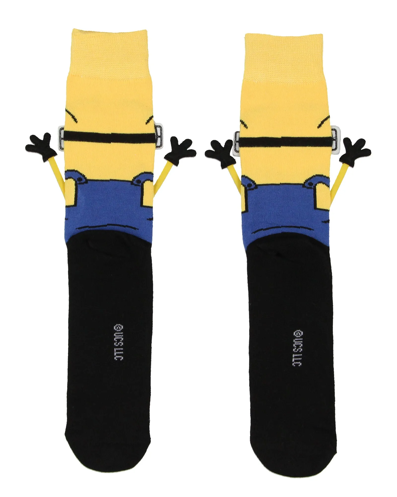 Despicable Me Minions 3D Bob The Minion Character Stretchy Men's Crew Socks