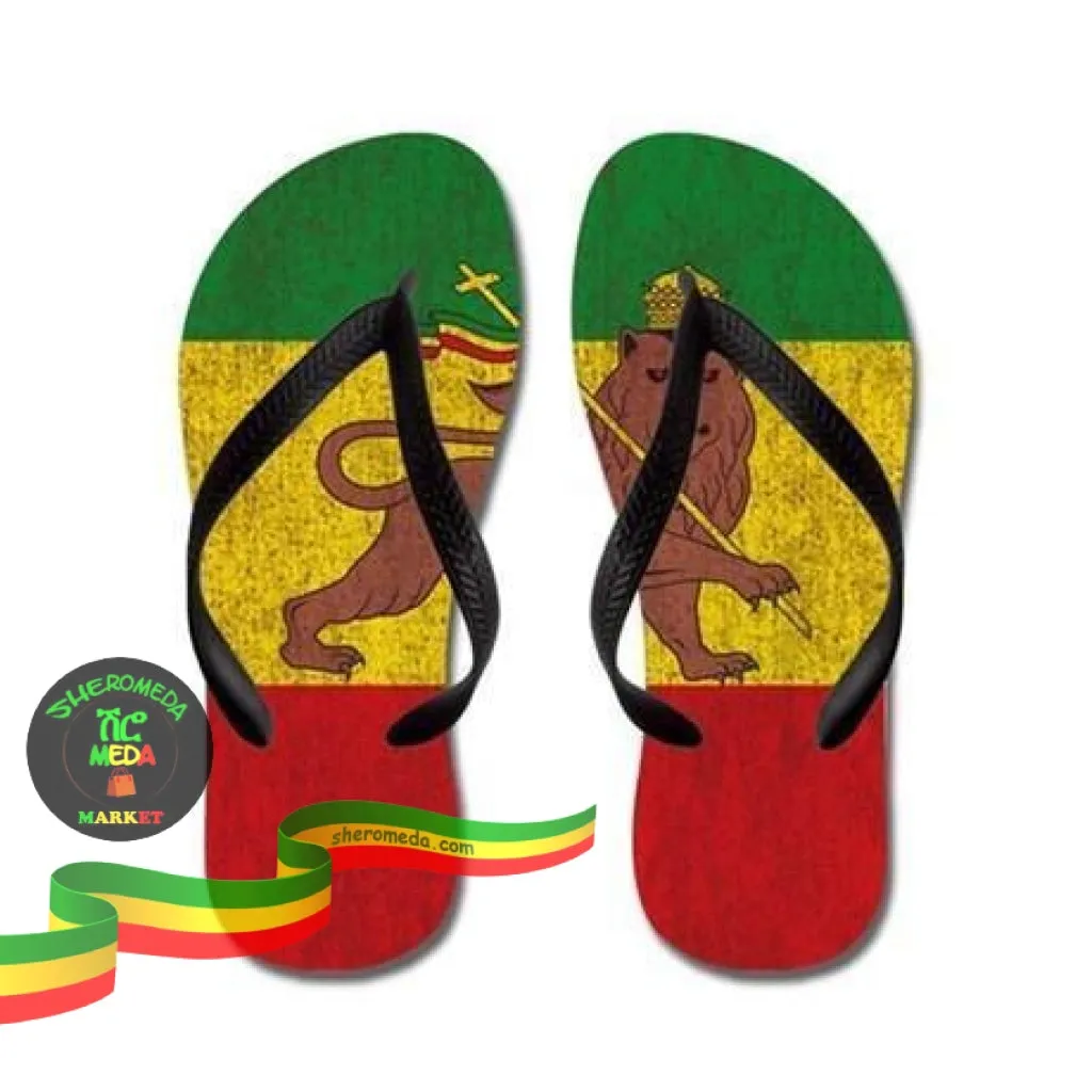 Ethiopian flag flip flop