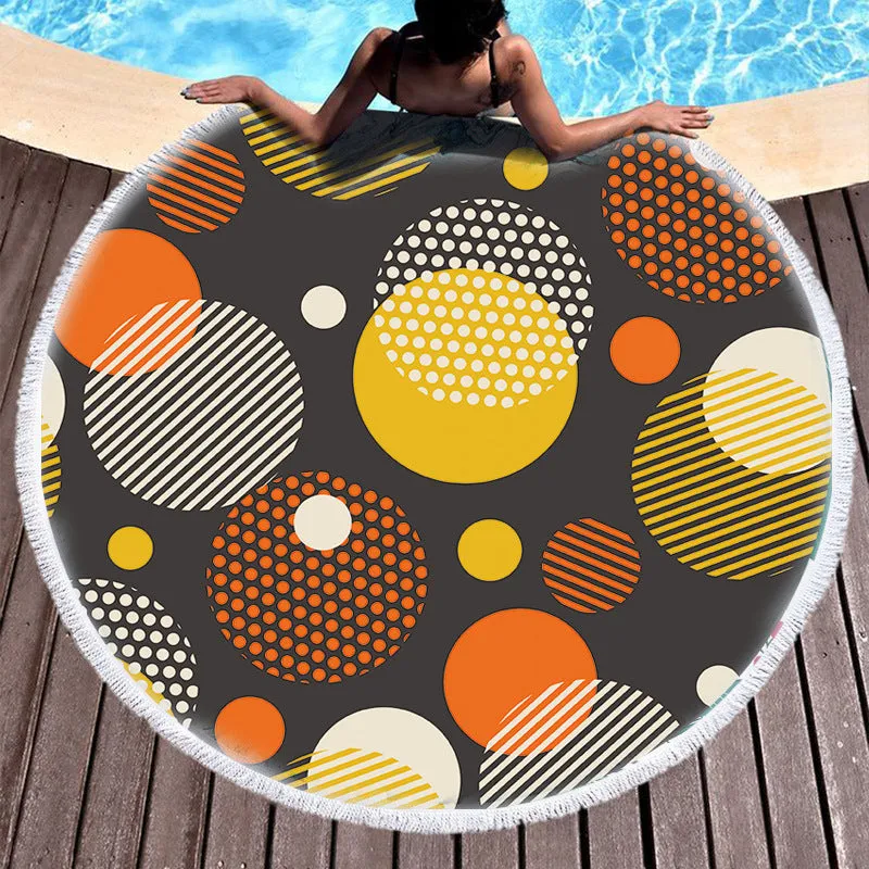 European And American Style Round Printed Beach Towel Manufacturers Spot Wholesale Custom Microfiber Round Printed Beach Towel