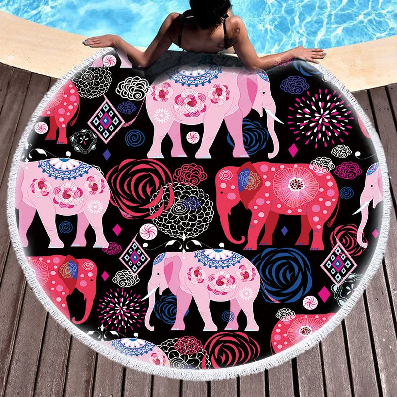 European And American Style Round Printed Beach Towel Manufacturers Spot Wholesale Custom Microfiber Round Printed Beach Towel