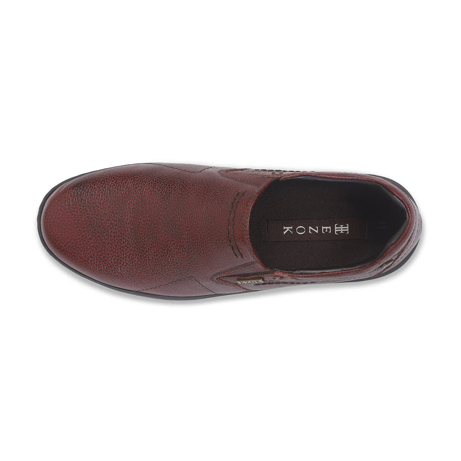 Ezok Men Maroon Leather Slipon