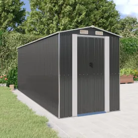 Garden Shed Anthracite 192x523x223 cm Galvanised Steel