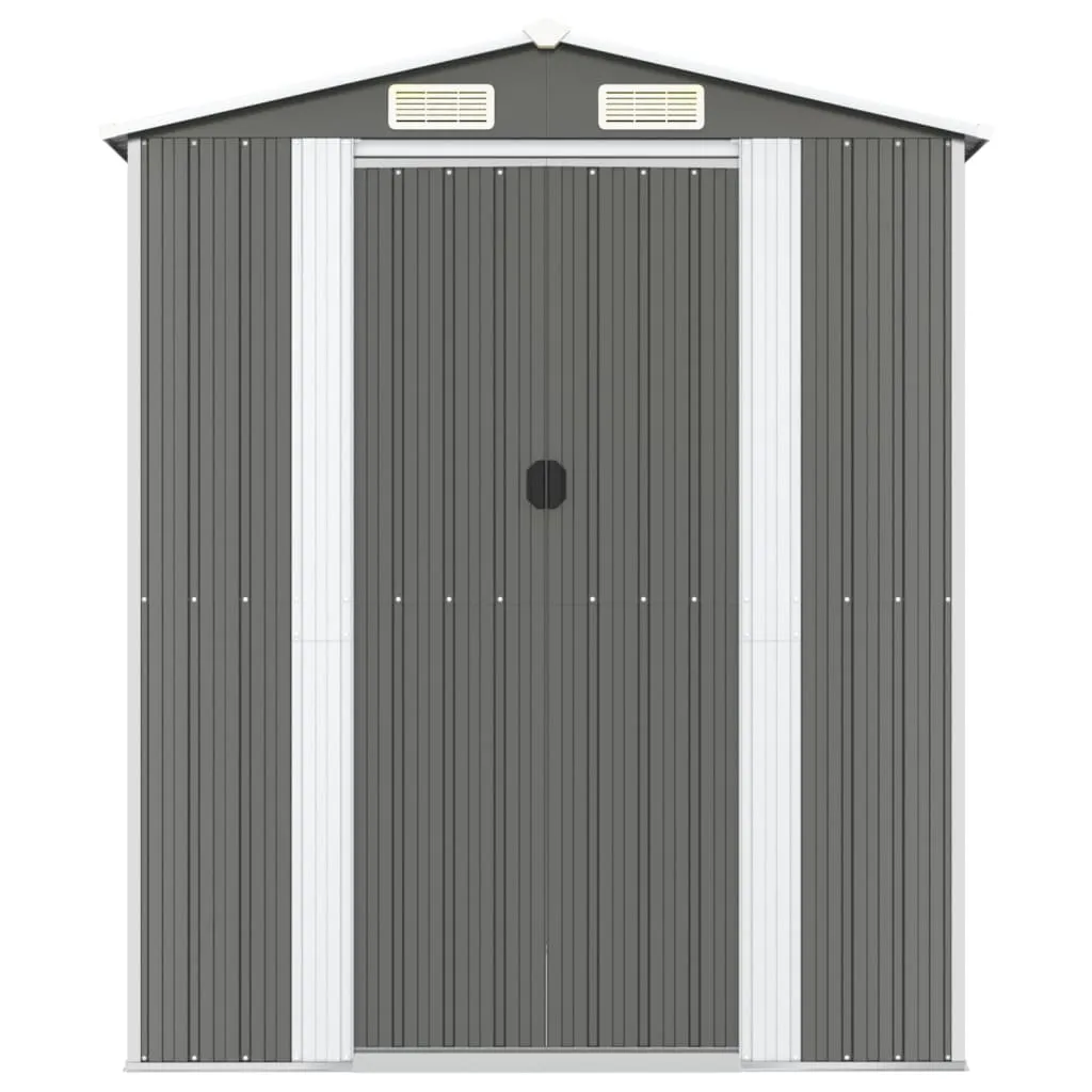 Garden Shed Light Grey 192x523x223 cm Galvanised Steel