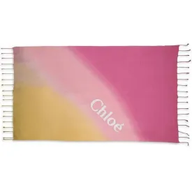 Girls Pink Tie Dye Logo Beach Towel