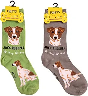 Green Jack Russell Socks