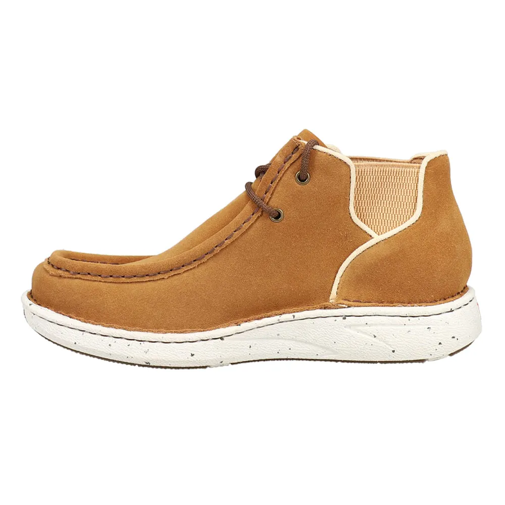 Hi-Call Buckskin Round Toe Chukka Boots