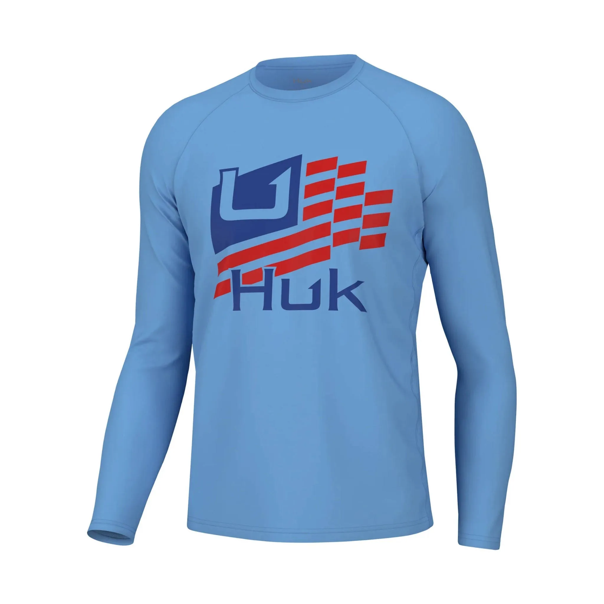 Huk Men's Stripes Pursuit Performance Crew - Marolina Blue