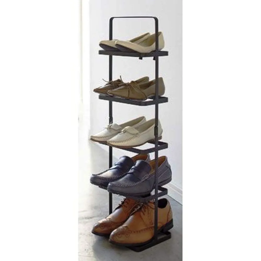 INDIAN DECOR Metal 11400 5-Tier 5 Pair Shoe Rack, Shoe Storage, Shoe Shelf- Black