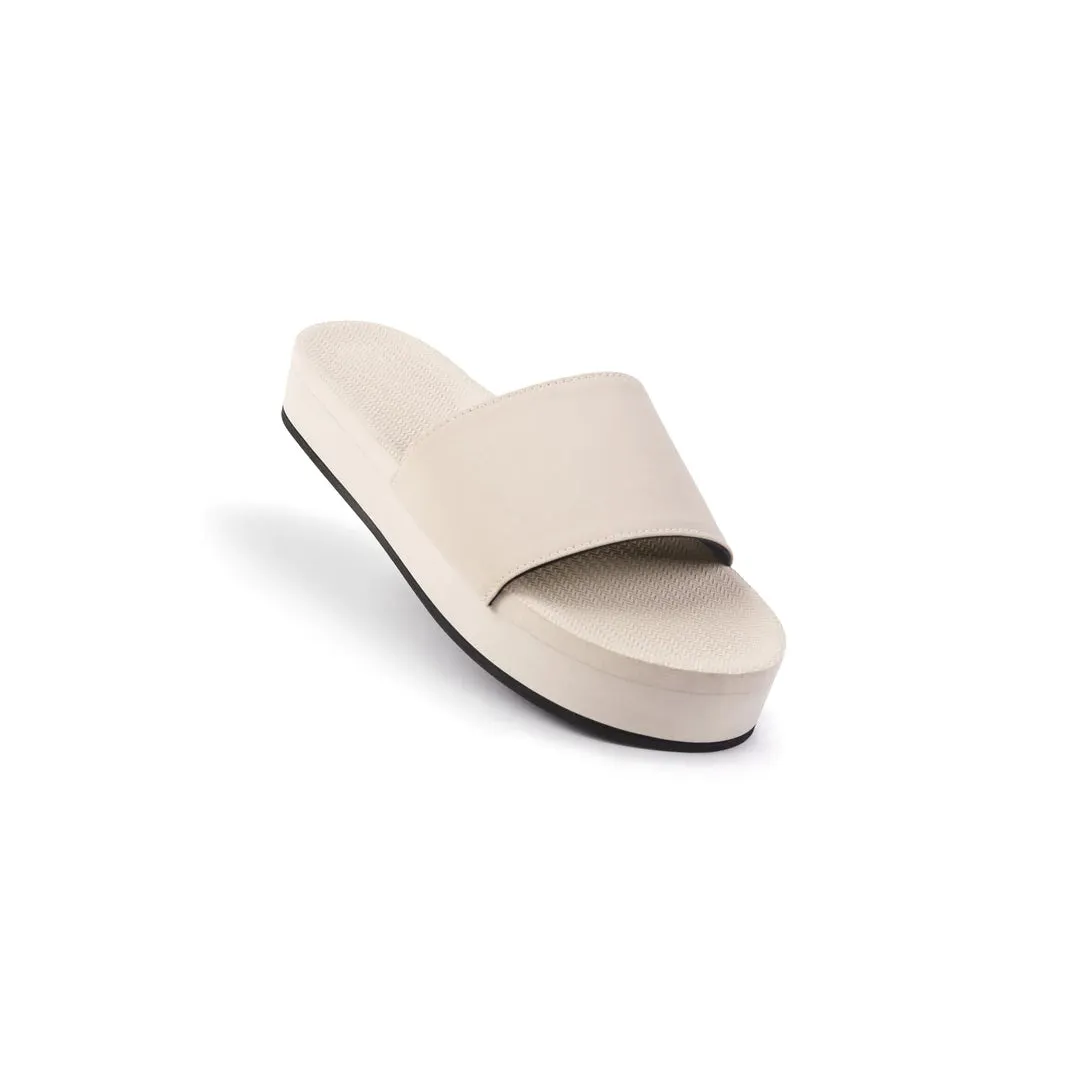 Indosole Sneaker Sole Slides Platform Women Sea Salt/Sea Salt Sole