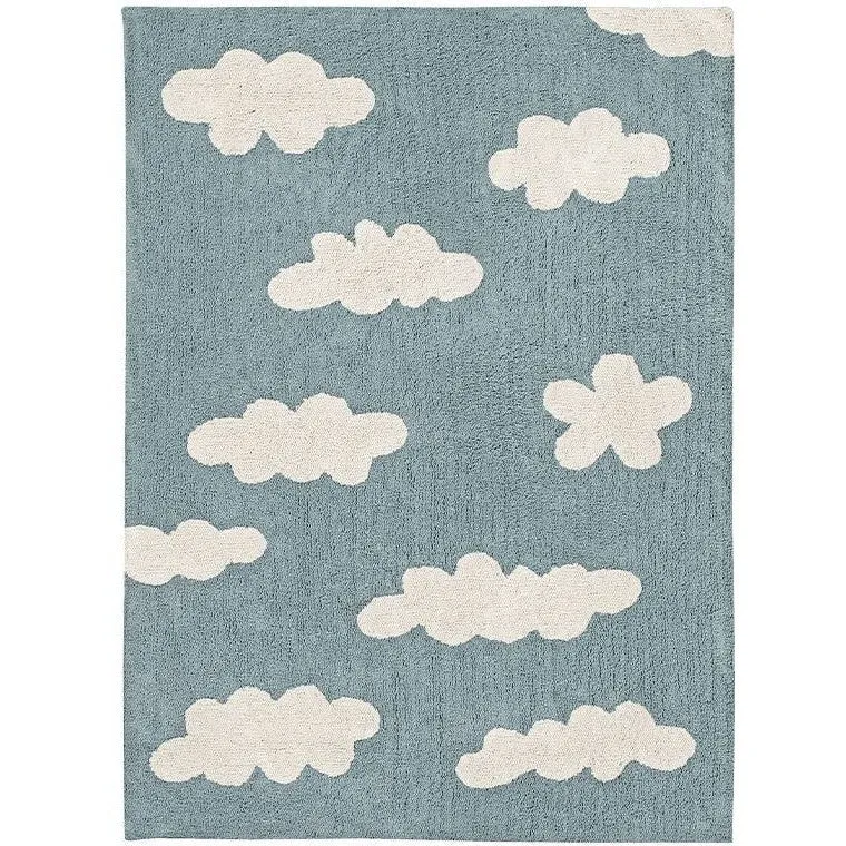 Lorena Canals Washable Rug Clouds Vintage Blue