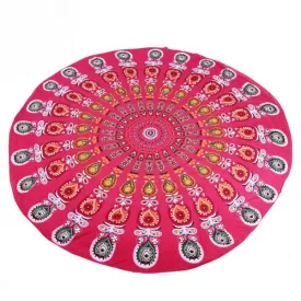 MANDALA RED ROUND BEACH BLANKET