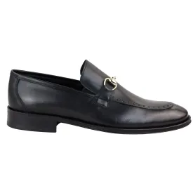 Men's Black Moccasin Loafers Shoes Slip On Genuine Leather Formal Shoe