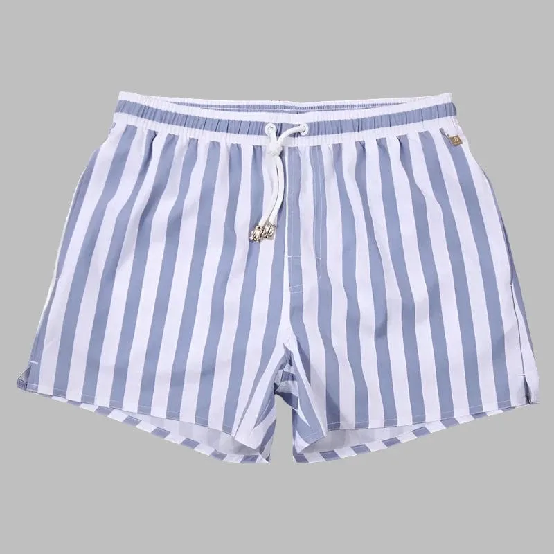 Men's Striped Beach Vacation Shorts: Lined Swim Trunks for Hot Springs