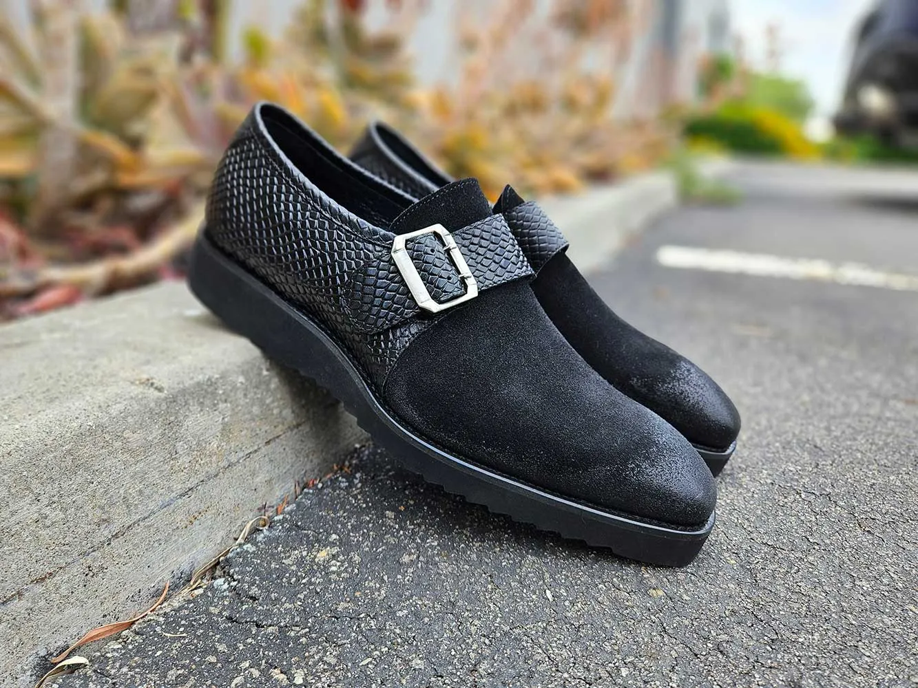 Multi Media Buckle Monkstrap Slip-on