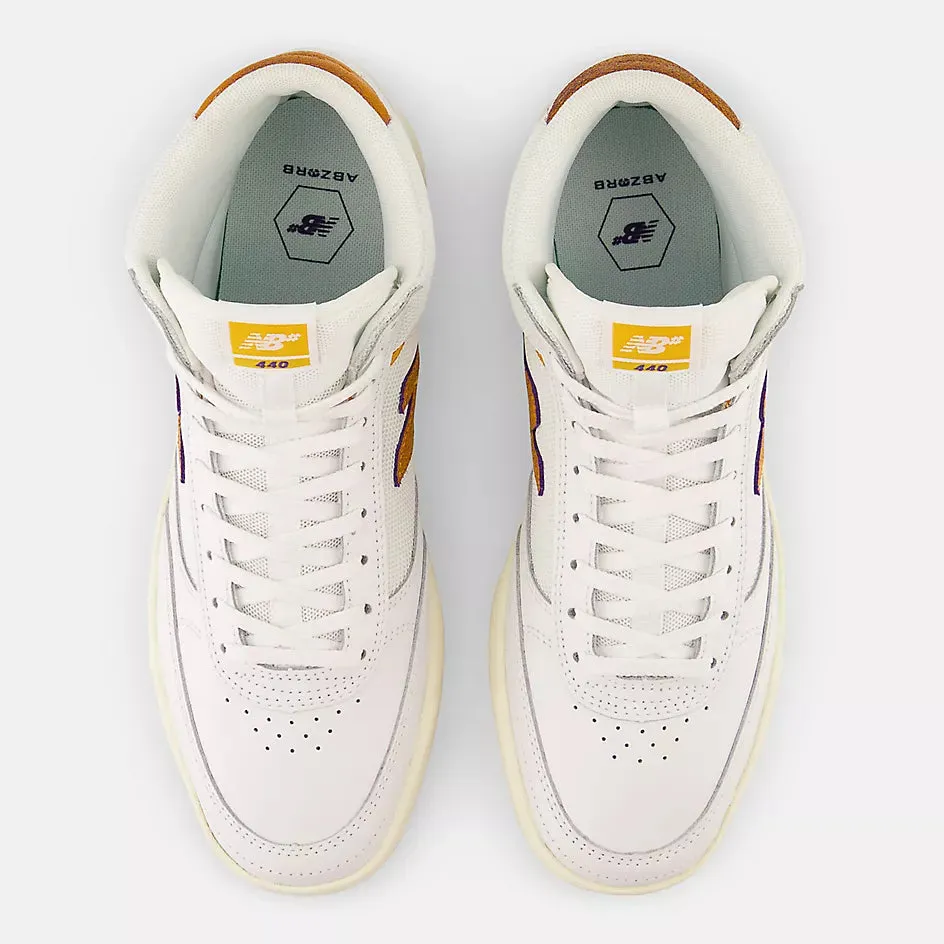 New Balance Numeric 440 High White Yellow Shoes