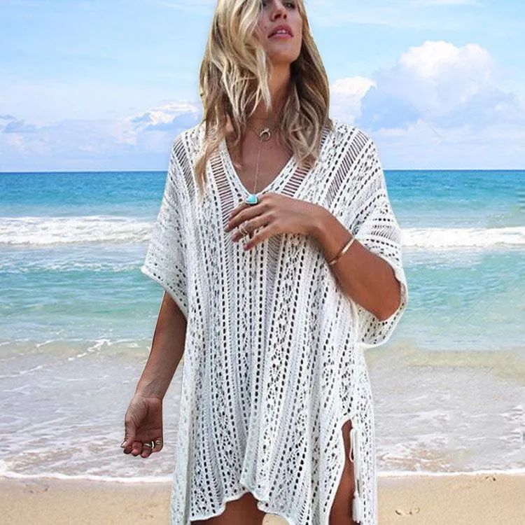 New Knit Hollow Irregular Swimwear Bikini Cover Up