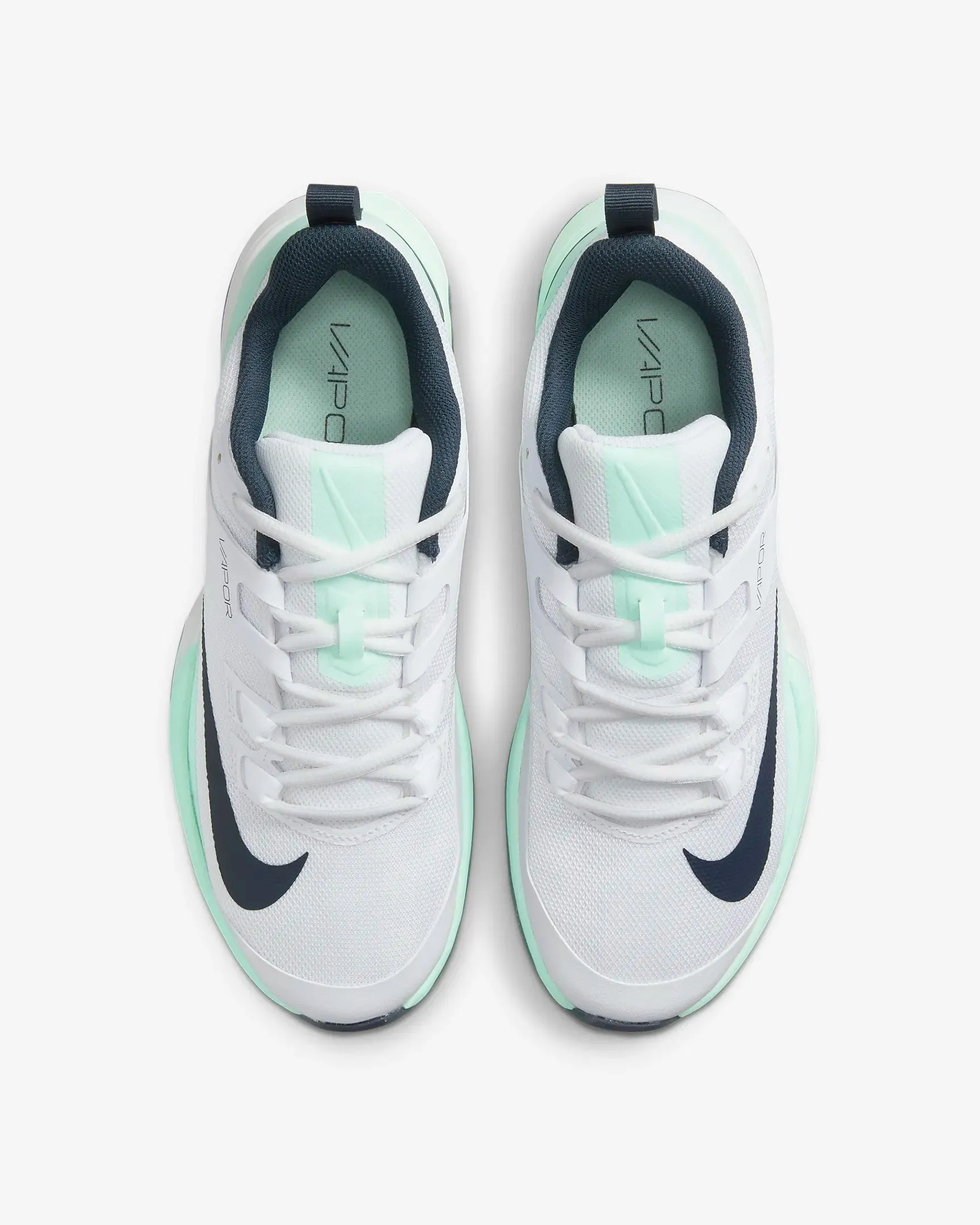 Nike Court Vapor Lite HC Tennis Women's Shoes DC3431-100 White/Mint Foam/Obsidian