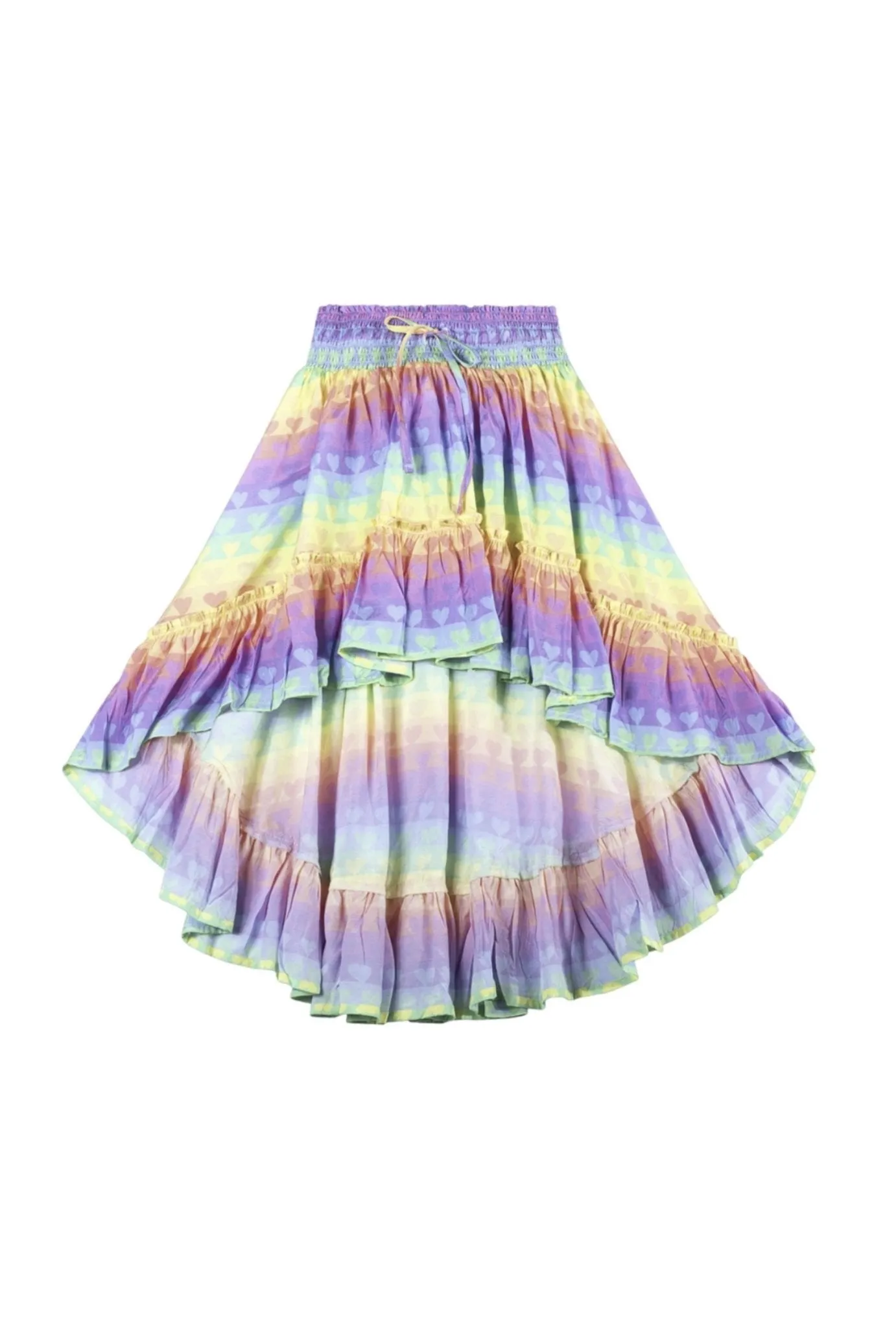 Paper Wings Rainbow High Low Maxi Skirt