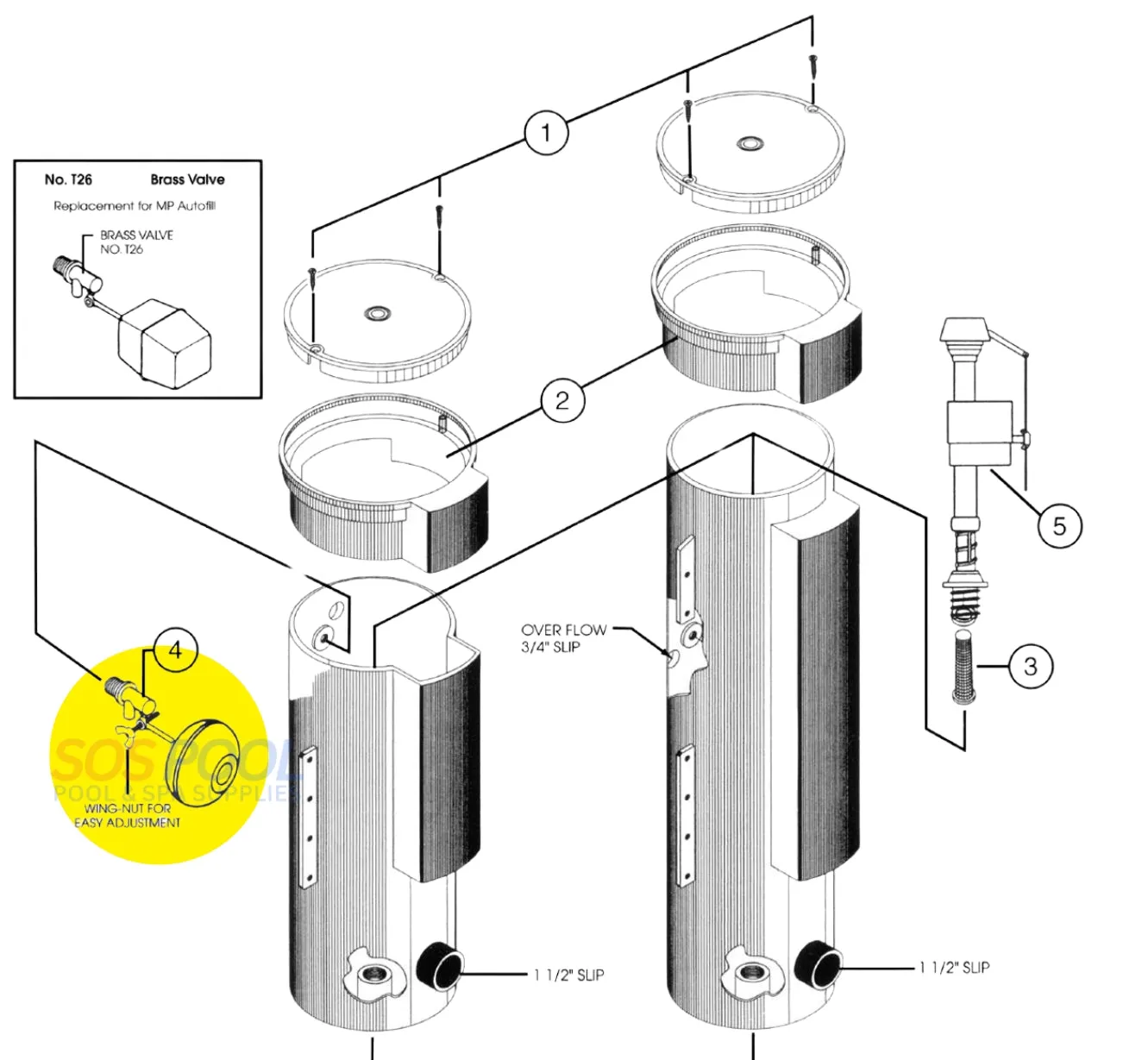 Pentair Autofill Float Valve For Automatic Water Fillers | Brass | T26