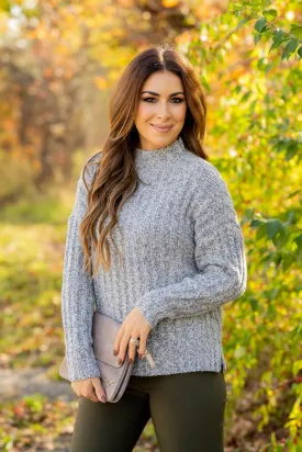 Perfectly Heathered Mock Neck Sweater