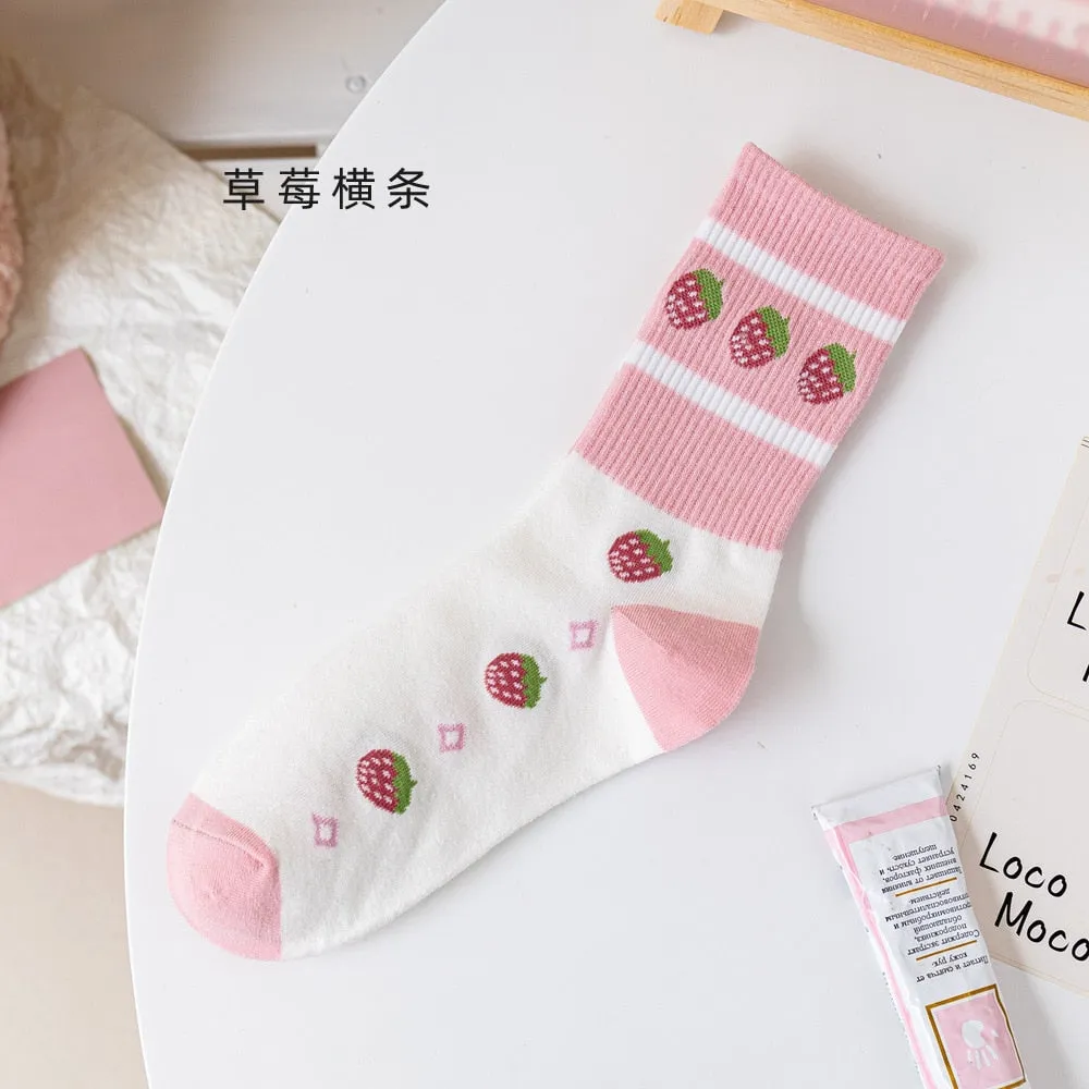 Pink and White Socks