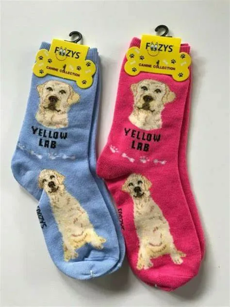 Pink Yellow Lab Socks